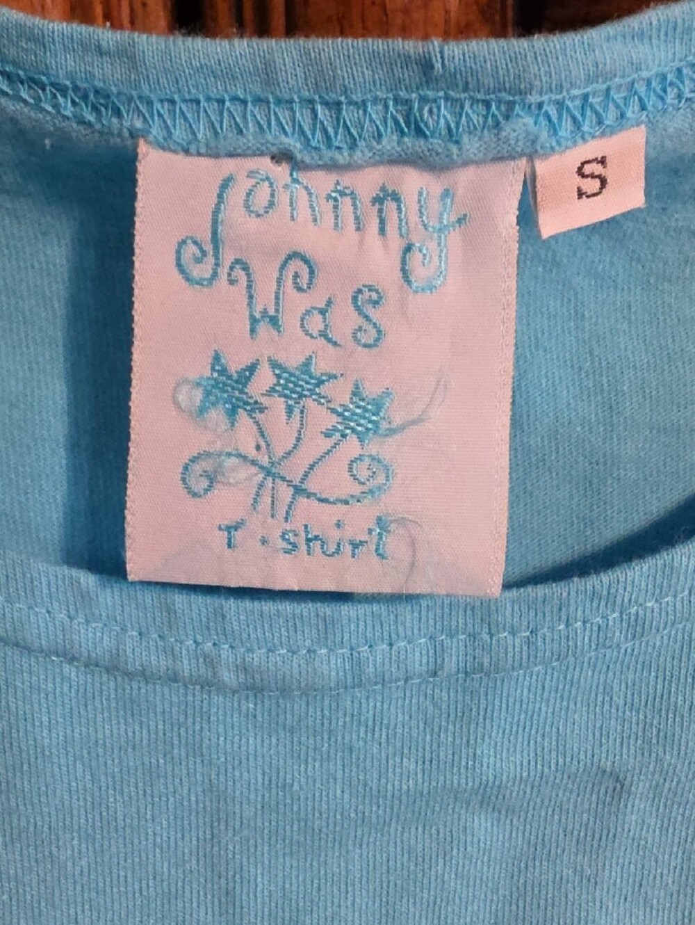 Johnny Was Turquoise Short Sleeve Tee with Multicolor Floral Embroidery - Picture 2 of 8